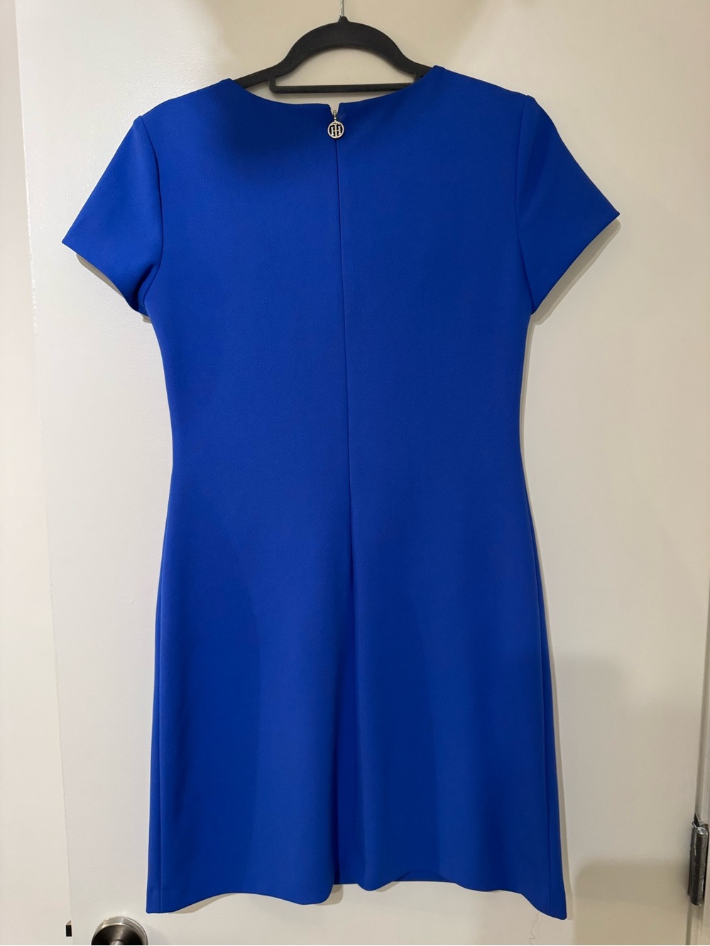 Tommy Hilfiger Cobalt Blue Short Sleeve Shift Dress with White Pocket Trim - Picture 4 of 4